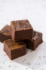 Homemade chocolate peanut butter fudge