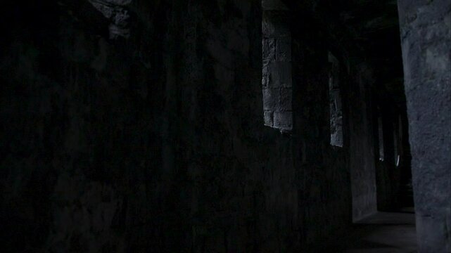 walking around the corner of a dark Castle corridor