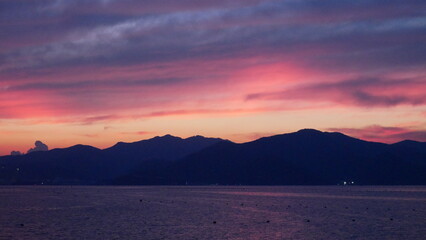 a sunset view of the sea