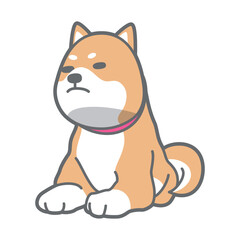 伏せをする柴犬のベクターイラスト