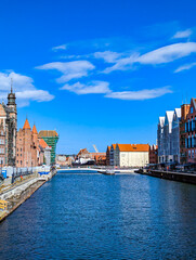 canal in gdansk in spring