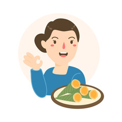 woman selling clorot or celorot