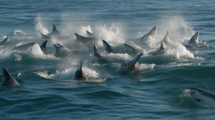 Great White Shark Feeding Frenzy
