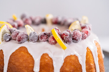 Lemon cranberry bundt cake