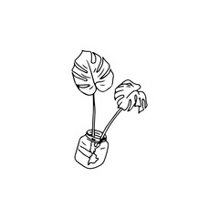 vector illustration of a decorative tree in a bottle