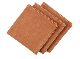 Set of folded napkins isolated on white background