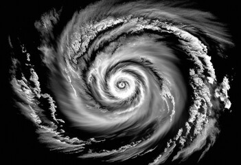 Satellite View of Hurricane - Generative Ai