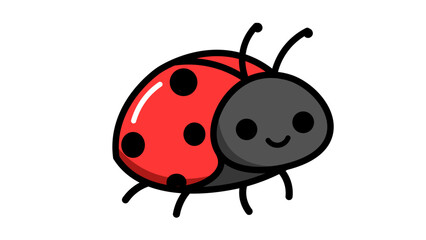cartoon ladybug on white background vector