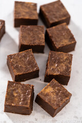 Homemade chocolate peanut butter fudge