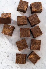 Homemade chocolate peanut butter fudge