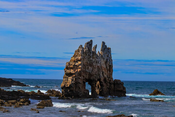 Rock monument made by nature in the sea