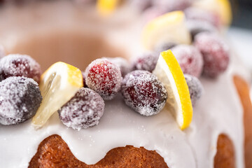 Lemon cranberry bundt cake