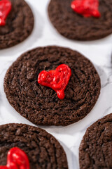 Chocolate Cookies with Chocolate Hearts