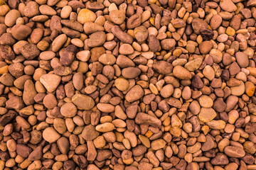 The decoration of the ground of the park with beautiful stones arranged.