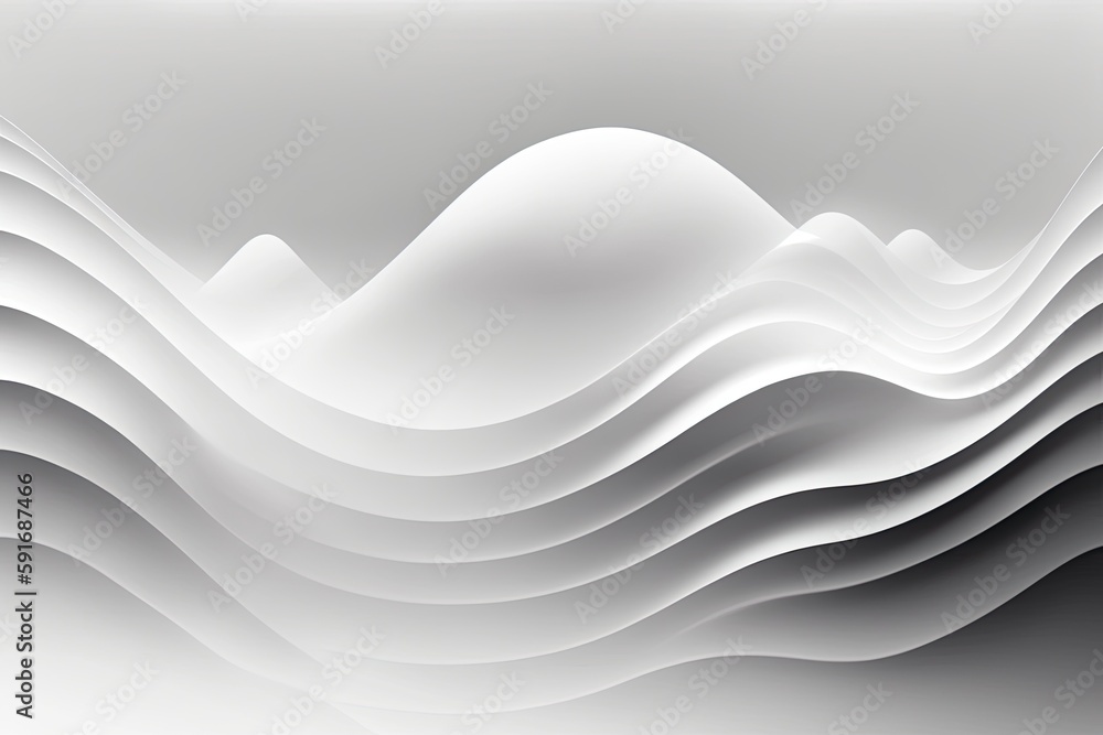 Poster n abstract white background with wavy lines. generative ai