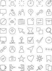 UI hand drawn icon set