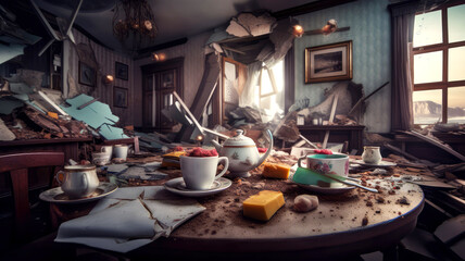 earthquake in a imaginative way, ai