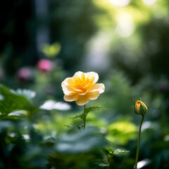 Fototapeta premium yellow flower in the garden, ai