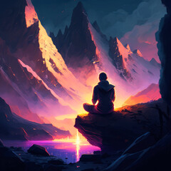 meditation in the mountains, ai