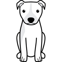 American Pitbull Terrier Dog Breed Cartoon Kawaii Sketch Hand Drawn Watercolor Painting Silhouette Sticker Illustration Sublimation EPS Vector Graphic