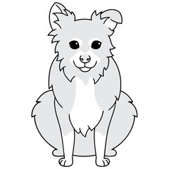 Borssie Dog Breed Cartoon Kawaii Sketch Hand Drawn Watercolor Painting Silhouette Sticker Illustration Sublimation EPS Vector Graphic