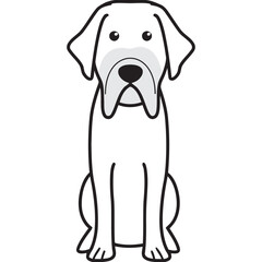 Fototapeta premium Fila Brasileiro Dog Breed Cartoon Kawaii Sketch Hand Drawn Watercolor Painting Silhouette Sticker Illustration Sublimation EPS Vector Graphic