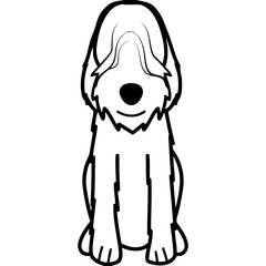 Otterhound Dog Breed Cartoon Kawaii Sketch Hand Drawn Watercolor Painting Silhouette Sticker Illustration Sublimation EPS Vector Graphic