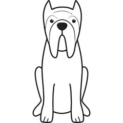 Neapolitan Mastiff Dog Breed Cartoon Kawaii Sketch Hand Drawn Watercolor Painting Silhouette Sticker Illustration Sublimation EPS Vector Graphic