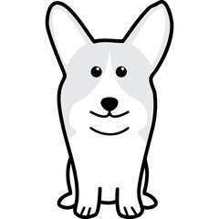 Pembroke Welsh Corgi Dog Breed Cartoon Kawaii Sketch Hand Drawn Watercolor Painting Silhouette Sticker Illustration Sublimation EPS Vector Graphic