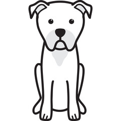 Perro De Presa Mallorquin Dog Breed Cartoon Kawaii Sketch Hand Drawn Watercolor Painting Silhouette Sticker Illustration Sublimation EPS Vector Graphic