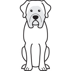 Mastiff Dog Breed Cartoon Kawaii Sketch Hand Drawn Watercolor Painting Silhouette Sticker Illustration Sublimation EPS Vector Graphic