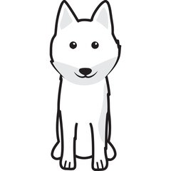 West Siberian Laika Dog Breed Cartoon Kawaii Sketch Hand Drawn Watercolor Painting Silhouette Sticker Illustration Sublimation EPS Vector Graphic