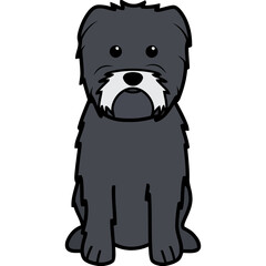 Affenpinscher Dog Breed Cartoon Kawaii Sketch Hand Drawn Watercolor Painting Silhouette Sticker Illustration Sublimation EPS Vector Graphic