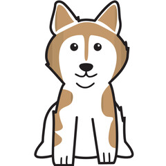 Alaskan Malamute Dog Breed Cartoon Kawaii Sketch Hand Drawn Watercolor Painting Silhouette Sticker Illustration Sublimation EPS Vector Graphic