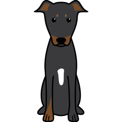 Beauceron Dog Breed Cartoon Kawaii Sketch Hand Drawn Watercolor Painting Silhouette Sticker Illustration Sublimation EPS Vector Graphic