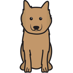 Keeshond Dog Breed Cartoon Kawaii Sketch Hand Drawn Watercolor Painting Silhouette Sticker Illustration Sublimation EPS Vector Graphic