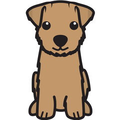Norfolk Terrier Dog Breed Cartoon Kawaii Sketch Hand Drawn Watercolor Painting Silhouette Sticker Illustration Sublimation EPS Vector Graphic