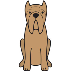 Neapolitan Mastiff Dog Breed Cartoon Kawaii Sketch Hand Drawn Watercolor Painting Silhouette Sticker Illustration Sublimation EPS Vector Graphic