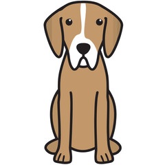 Pointer Dog Breed Cartoon Kawaii Sketch Hand Drawn Watercolor Painting Silhouette Sticker Illustration Sublimation EPS Vector Graphic