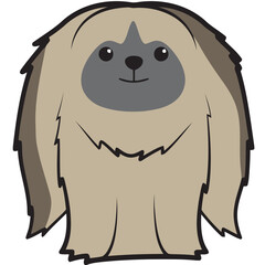 Pekingese Dog Breed Cartoon Kawaii Sketch Hand Drawn Watercolor Painting Silhouette Sticker Illustration Sublimation EPS Vector Graphic