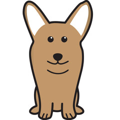 Pembroke Welsh Corgi Dog Breed Cartoon Kawaii Sketch Hand Drawn Watercolor Painting Silhouette Sticker Illustration Sublimation EPS Vector Graphic