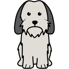 Petit Basset Griffon Vendeen Dog Breed Cartoon Kawaii Sketch Hand Drawn Watercolor Painting Silhouette Sticker Illustration Sublimation EPS Vector Graphic