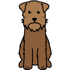 Wirehaired Pointing Griffon Dog Breed Cartoon Kawaii Sketch Hand Drawn Watercolor Painting Silhouette Sticker Illustration Sublimation EPS Vector Graphic