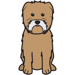 Affenpinscher Dog Breed Cartoon Kawaii Sketch Hand Drawn Watercolor Painting Silhouette Sticker Illustration Sublimation EPS Vector Graphic