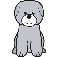 Bichon Frise Dog Breed Cartoon Kawaii Sketch Hand Drawn Watercolor Painting Silhouette Sticker Illustration Sublimation EPS Vector Graphic