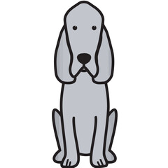 Bloodhound Dog Breed Cartoon Kawaii Sketch Hand Drawn Watercolor Painting Silhouette Sticker Illustration Sublimation EPS Vector Graphic