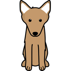 Belgian Malinois Dog Breed Cartoon Kawaii Sketch Hand Drawn Watercolor Painting Silhouette Sticker Illustration Sublimation EPS Vector Graphic
