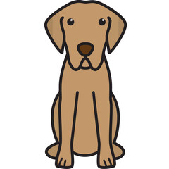 Chesapeake Bay Retriever Dog Breed Cartoon Kawaii Sketch Hand Drawn Watercolor Painting Silhouette Sticker Illustration Sublimation EPS Vector Graphic