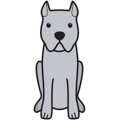 Cane Corso Dog Breed Cartoon Kawaii Sketch Hand Drawn Watercolor Painting Silhouette Sticker Illustration Sublimation EPS Vector Graphic