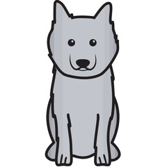 Keeshond Dog Breed Cartoon Kawaii Sketch Hand Drawn Watercolor Painting Silhouette Sticker Illustration Sublimation EPS Vector Graphic